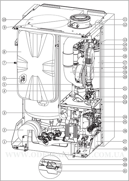 Buderus Logamax plus GB172i-24 T50 H основные компоненты Buderus Logamax plus GB172i-24 T50 H основные компоненты